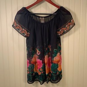 Anthropologie Silk Sheer Shirt